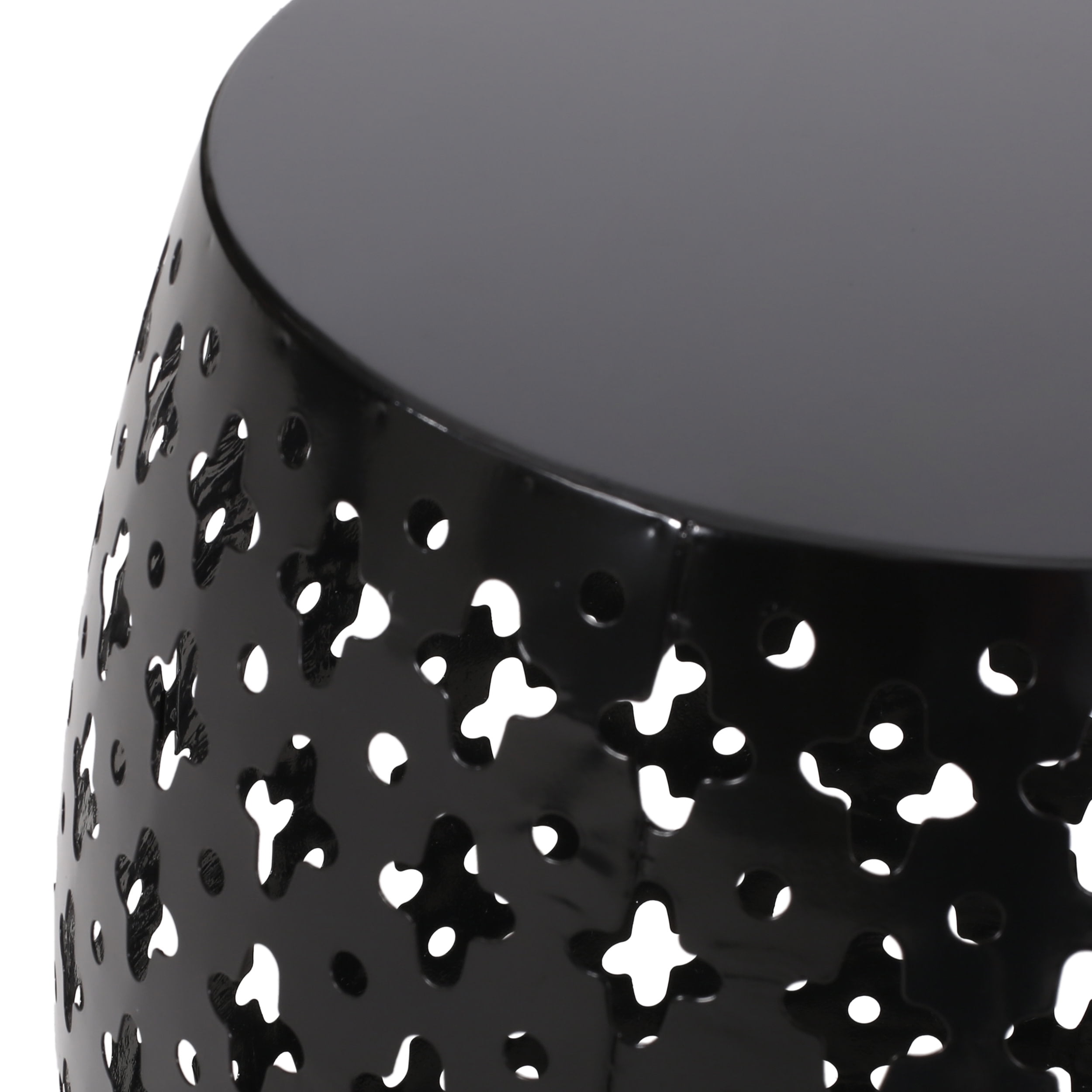 Lorent Metal Outdoor Side Table, Black