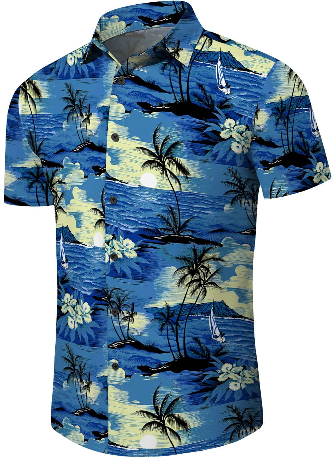 Aiyino Men's Hawaiian Shirt Short Sleeves Printed Button Down Summer