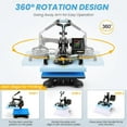 thumbnail image 4 of Adnoom 12x10 Heat Press with 360°Swing-Away Design, 650W Digital Shirt Press Machine with LCD Control Panel, DIY Vinyl Heat Press Sublimation Machine for T-shirts, Canvas, Bags, 4 of 8