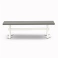 thumbnail image 3 of Pemberly Row Contemporary X-Style 15x60" Wood Dining Bench in White/Gray, 3 of 5