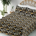 thumbnail image 3 of Ambesonne Leaf Print Fitted & Flat Sheet with Sham 3 Pcs Set, Art Autumn Leaves Modern, Twin, Black Ginger Ivory, 3 of 5