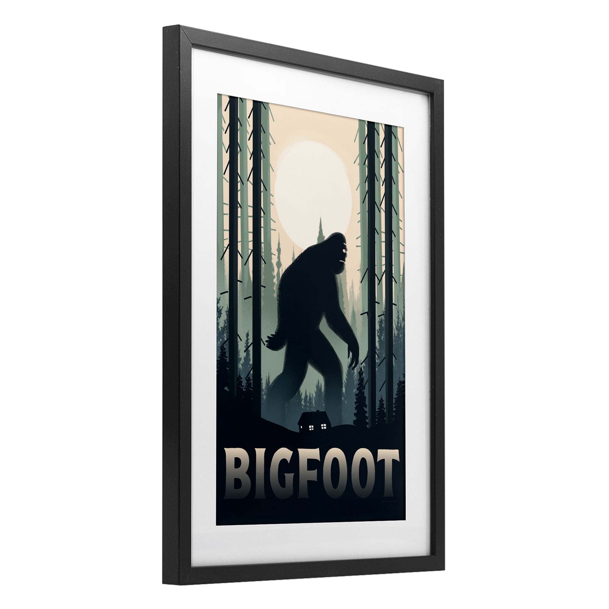 Stupell Industries Forest Creature Cabin in Woods Black Framed Print Under Glass, design by Omar Escalante