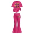 thumbnail image 2 of Tiijoy Girls 4 1 Short Sleeve T Shirt Flared Pants Outfits Comfy Clothes Set, Sizes 9-10, 2 of 4
