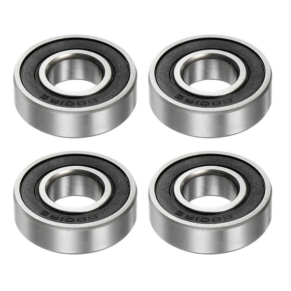 Uxcell 6001-2RS Ball Bearings 12x28x8mm High Carbon Steel Double Sealed 4 Pack