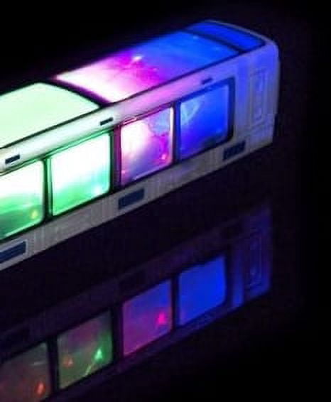 PlayWorld Music Magic 3D Lightning LED Light Up Bump & Go Electric Train Toy With Music - White