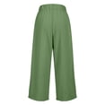 thumbnail image 3 of Pantalones de Pierna Ancha de Cintura Alta para las Mujeres de Verano Pantalones Casuales de Color Sólido, Longitud Larga con Bolsillos Laterales, 3 of 7