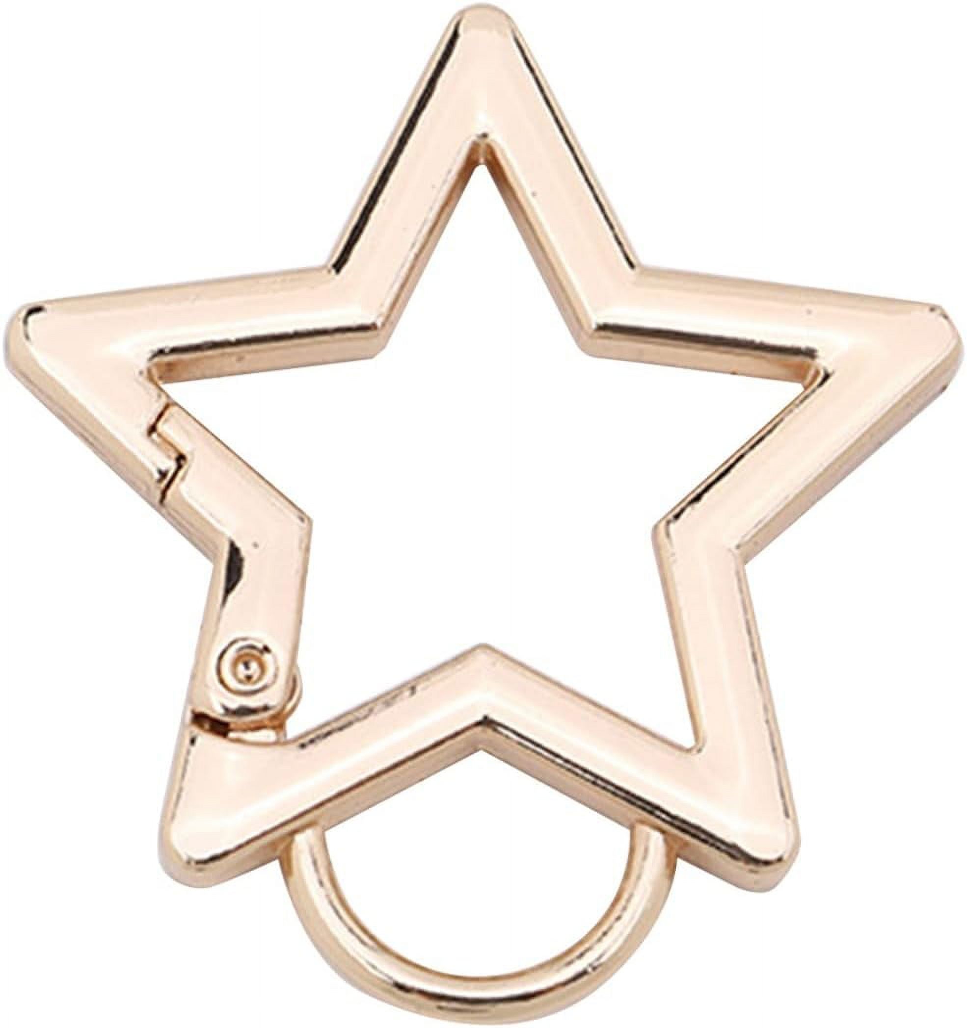 HUGFEGWE Star Shaped Stainless Steel Keychain Clip Carabiner Snap Hook Holder Star Carabiner Hook Clip Key Holder Carabiner Clip for Keys & Wallet with Key Chain Rings CJB91-129168