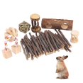 thumbnail image 1 of Guinea Toys Chinchilla Hamster Rat Toys, Bunny Gerbil Molar Natural Wooden Dumbells Exercise Bell Roller Small 4, 1 of 5