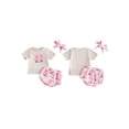 thumbnail image 2 of BemeyourBBs Weatern Baby Girls Clothes Newborn Baby Girl Cowgirl Outfit Boots Hat Print Short Sleeve Tassele T-shirt with Shorts Set Headband Cute Infant Baby Girl Summer Outfit, 2 of 9