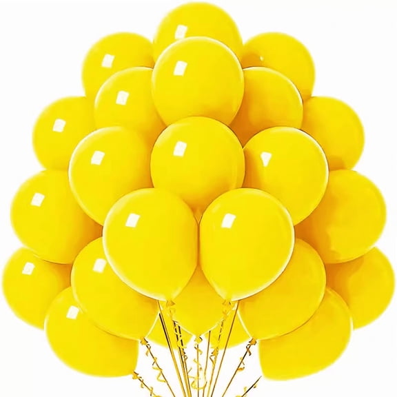 suxuMhao Party Balloons, 10 Inch Round Inflatable Latex Balloons, 40 Pcs Yellow Balloons for Wedding Decorations, Birthday Party, Outdoor Balloons, Perfect Decoration for Holiday Gatherings