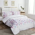 thumbnail image 6 of Jessy Home Floral Quilts Queen/Full Purple Lilac Flower Bedding Microfiber Bedspread Set, 6 of 7