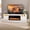 white +black, variant on HARIPUL 70” TV Stand with 36" Electric Fireplace for TVs Up to 80 inch, LED Light Entertainment Center with High Gloss Door, Modern Media Console Cabinet for Living Room