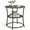 Misty Gray + Ink Black, variant on CRXX Side Table, Round End Table with 2 Storage Shelves for Living Room, Bedroom, Nightstand with Steel Frame for Small Spaces, Accent Coffee Table, Natural Beige