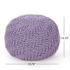 thumbnail image 3 of GDF Studio Beryl Modern Knitted Cotton Round Pouf, Lavender, 3 of 7
