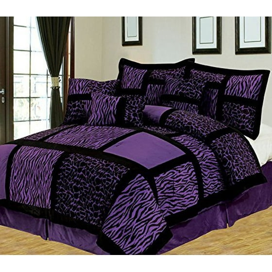 Empire Home Safari 7-Piece Purple King Size Comforter set ...