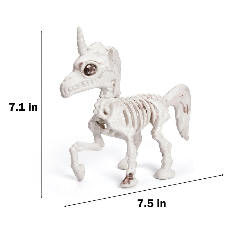 Fun Little Toys Halloween Decoration,2 Pcs 6.5”Unicorn Skeleton ...