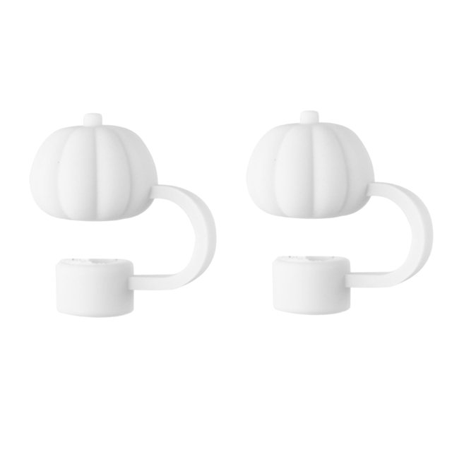 Ofertas de liquidación de Amvlyk: 2 tapas de calabaza para pajitas, decoración personalizada con forma de calabaza, taza con pajita