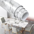thumbnail image 3 of Revamp Your Space With White Grey Marble Contact Paper Removable Wall Sticker, 3 of 9