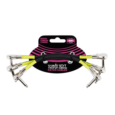 ERNIE BALL 6059 Patch Cable 3 Pack 6 inch FLAT ANGLE / FLAT ANGLE PATCH CABLE 3Pack 15.24cm Black price history on PriceWatchPro