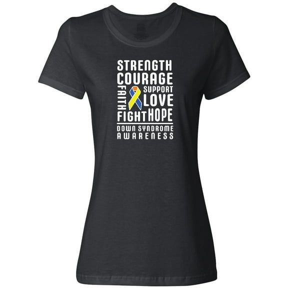 Inktastic Down Syndrome Awareness Strenth Courage Support Women's T-Shirt