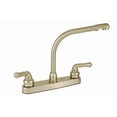 thumbnail image 1 of Empire Brass Faucet U-YNN800RSN Ultra Line; Used For Kitchen; Single Piece 8 Inch Deck-Mount; High-Rise Spout; 2 Teapot Handle; Nickel Plated/Plastic, 1 of 4