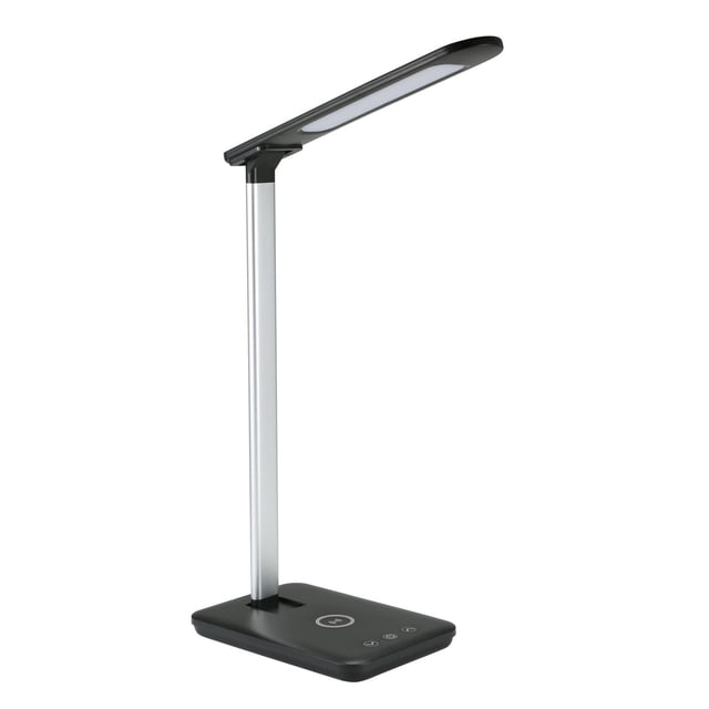 yeacher Lampe de Bureau USB à DEL avec Recharge Sans Fil, Commande Tactile, 3 Couleurs d'Éclairage, Intensité Réglable, Lampe de Bureau Pliable Protectrice pour les Yeux, Lampe de Lecture pour Bureau et Chambre