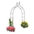 thumbnail image 4 of Gothic Rose Arch, 8.3ft Garden Trellis - Black Steel Plant Support for Climbing Vines, Flowers & Wedding Decor, 4 of 9