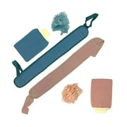 Loofah Lord 4 Pack Whole Body Exfoliating Kit, Includes Pouf Ball Loofah, Back Scrubber And Exfoliating Glove, Cute Pouch Included In Blue Perfect For Giveaways, Spa, Hotels, Men And Women