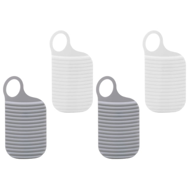 QUMIIRITY 4Pcs Mini Hand Washboard for Laundry with Anti-Slip Function in White and Grey