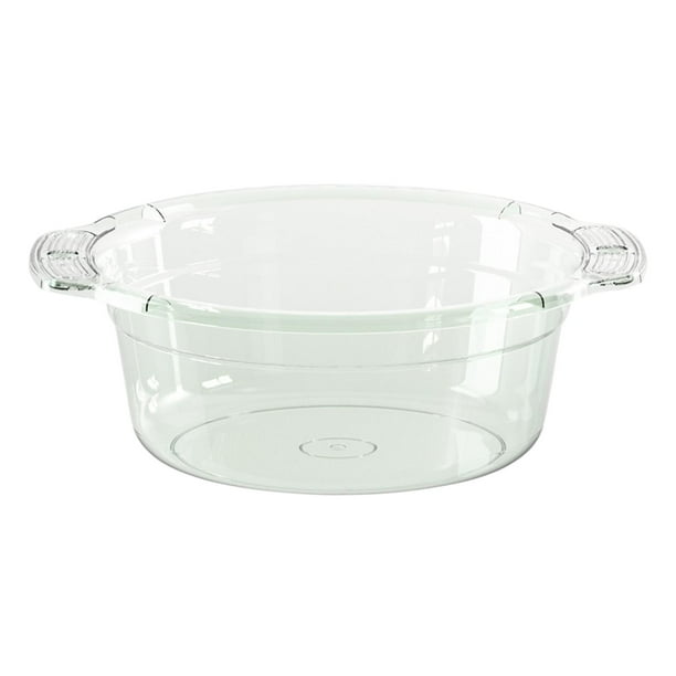 Lavabo transparente de alta capacidad y resistencia a altas temperaturas con orificios de lavado. Grande