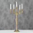 thumbnail image 3 of Hamptons Five Taper Candelabra Golden Metal, Traditional Glam, Hand Crafted, Aluminum Nickel, 30.25 Inches (77 cm), 3 of 7