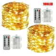 thumbnail image 1 of 16.4/32.8ft Copper Wire String Lights Battery Operated, Outdoor 50/100LED Fairy Lights, 8 Modes Waterproof LED Fairy String Lights for Indoor Outdoor Home Wedding Party Decoration(Remote and Timer), 1 of 9