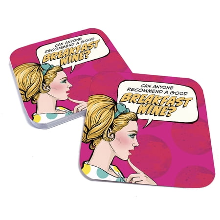 Paper Coasters for Drinks, Set of 20, Recyclable/Disposal, Funny Bar Accessory - Wine Inspired