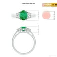 thumbnail image 5 of Angara Natural 1.1 Ct. Emerald with Diamond Classic Ring in Sterling Silver for Women (Ring Size: 12), 5 of 10