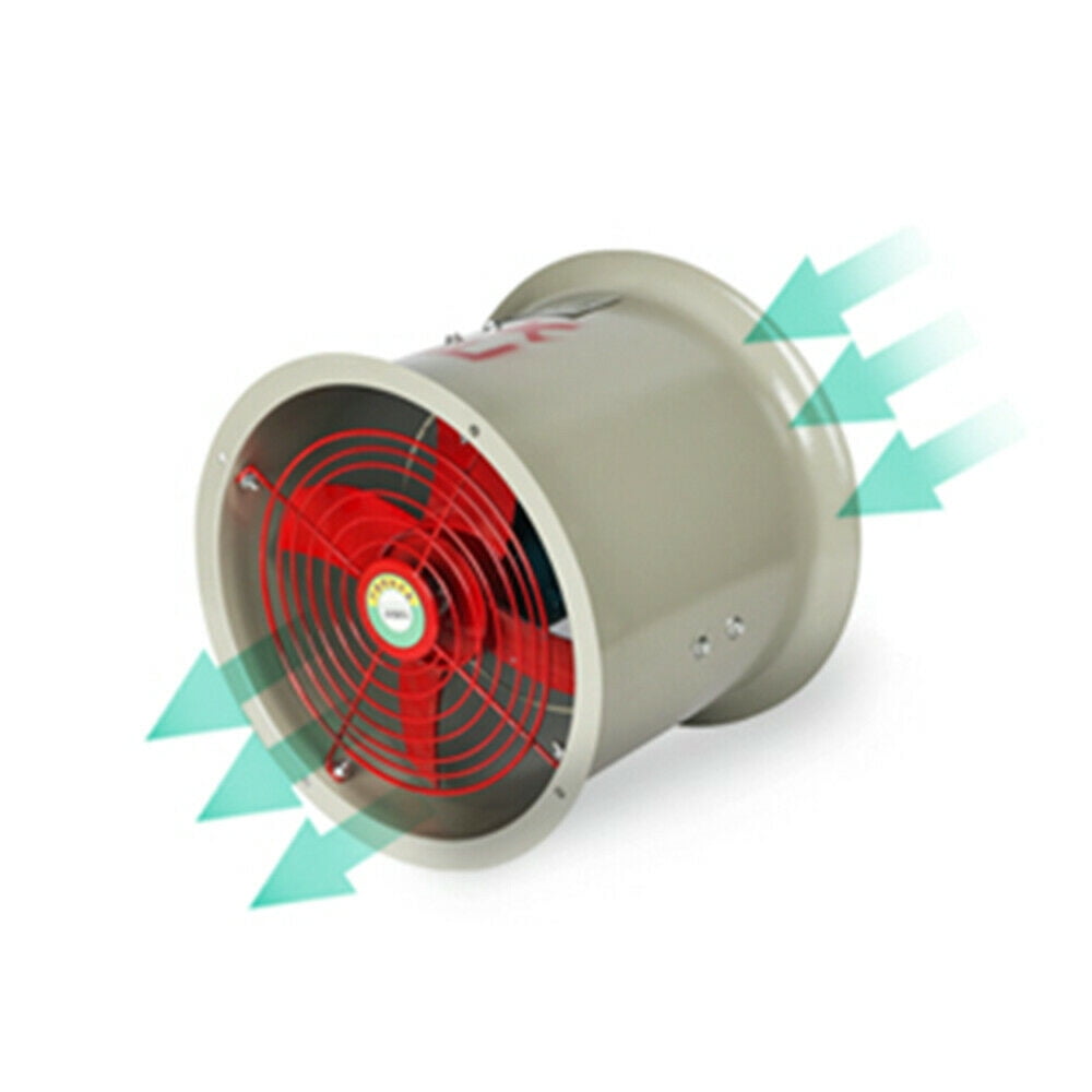 12" Explosion-proof Axial Fan Cylinder Pipe Spray Booth Paint Fumes Exhaust Fan