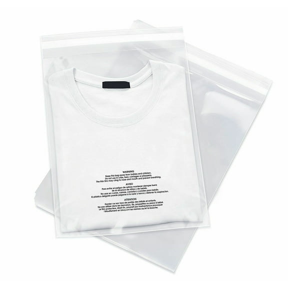 1000 10x13 Poly Bags Resealable Suffocation Warning Clear Merchandise 1.5 mil
