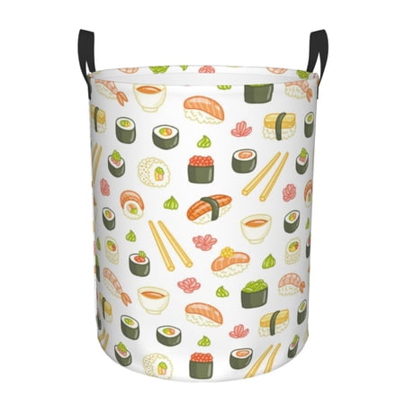 Easygdp Sushi and Rolls Large Dirty Clothes Hamper, Lightweight Storage Basket, Household Laundry Bag with Handle - Small