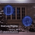 thumbnail image 3 of 2 Pack 12INCH Outdoor/Indoor LED Christmas Light Ball,Foldable Metal Sphere Lights, Connectable Waterproof 16 Modes with Timer, Hanging Tree Globe Lights for Holiday Christmas Decorations (BULE), 3 of 7