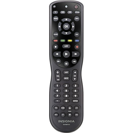 Insignia 4-Device Universal Remote Control NS-RMT415, Black (Compatible with TVs, Cable / Satellite, DVD / Blu-ray Players, and Streaming Devices Including Apple TV, Roku, and Google