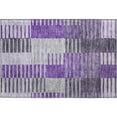 thumbnail image 2 of Addison Rugs Mayfield Washable Transitional Striped Purple Rectangle Rug, 1'8" x 2'6", 2 of 5