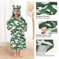 thumbnail image 3 of FORMRS Wearable Blanket Hoodie with Sleeves for Kids Cozy Flannel Sweatshirt, Light Green Camouflage Design, 3 of 7