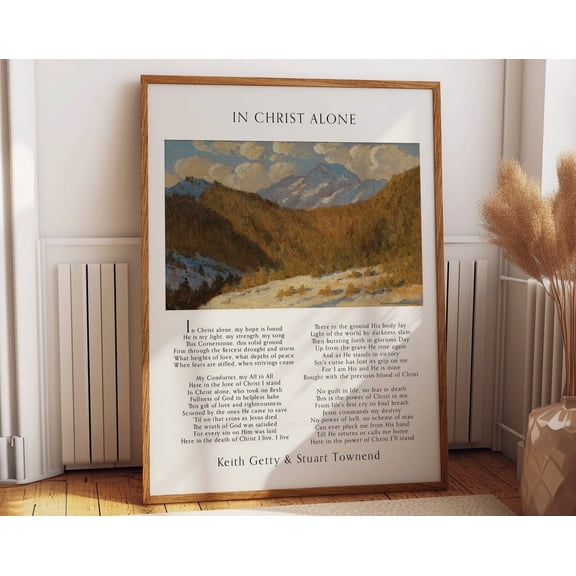 In Christ Alone Musical Grace & Spiritual Elegance Poster, Hymn Sheet Art For Christian Homes, Gospel Music Wall Decor Wall Art, Modern Wall Decor, 8x12 UNFRAMED
