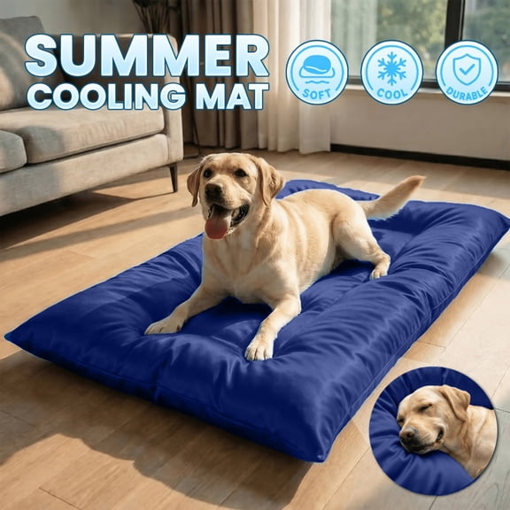 Rdausd Cooling Pet Bed for Large Dog with Orthopedic Support, Blue