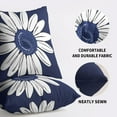 thumbnail image 5 of Daisy Pillow Covers 18X18 Set of 2, Navy Blue White Spring Summer Flower Print Decorative Throw Pillow Covers Outdoor Farmhouse Floral Seasonal Cushion Cases Couch Sofa Bed Decor, 5 of 5
