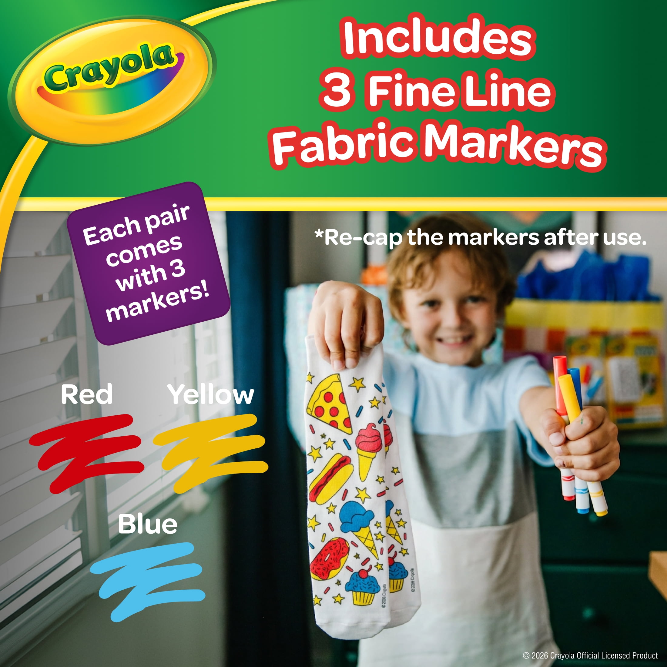 Crayola Color-In Socks Unisex Kids One Size