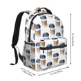 thumbnail image 2 of Easygdp Coffee To Go Pattern Mochila Ergonómica Versátil para Laptop - Múltiples Bolsillos, Correas Ajustables, Unisex para Escuela, Viajes y Actividades al Aire Libre-One Size, 2 of 5