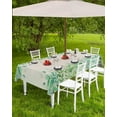 thumbnail image 4 of Outdoor Rectangle Tablecloth with Umbrella Hole and Zipper, Light Green Botanical Waterproof Table Cover, Rustic Eucalyptus Leaves Burlap Washable Patio Tablecloths for Party Picnic, 60"x84", 4 of 6