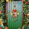 thumbnail image 5 of Wooden Lighted Christmas Wreath Bow Hanging Decoration Led Front Door Wall Window Ornament Christmas Decoration 17.7 in, 5 of 7