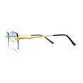 thumbnail image 6 of Serpent Snake Arm Rimless Rectangle Luxury Gangster Sunglasses Gold - Blue Yellow, 6 of 7