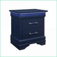 thumbnail image 7 of Bedroom Furniture Set Full 5-Piece Sleigh Style with LED Headboard Blue | Solid Wood+MDF | Sleigh Beds, 7 of 7